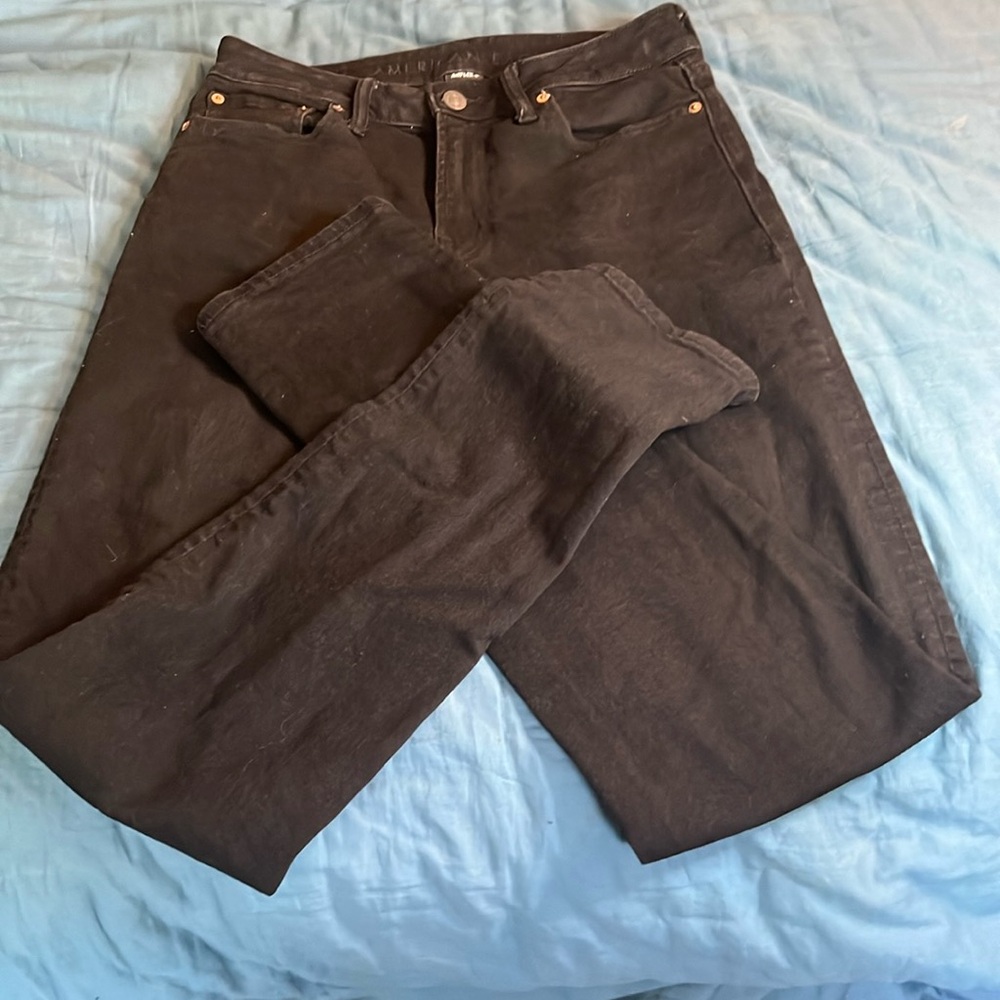 American Eagle slim straight air flex black jeans size 30x36
